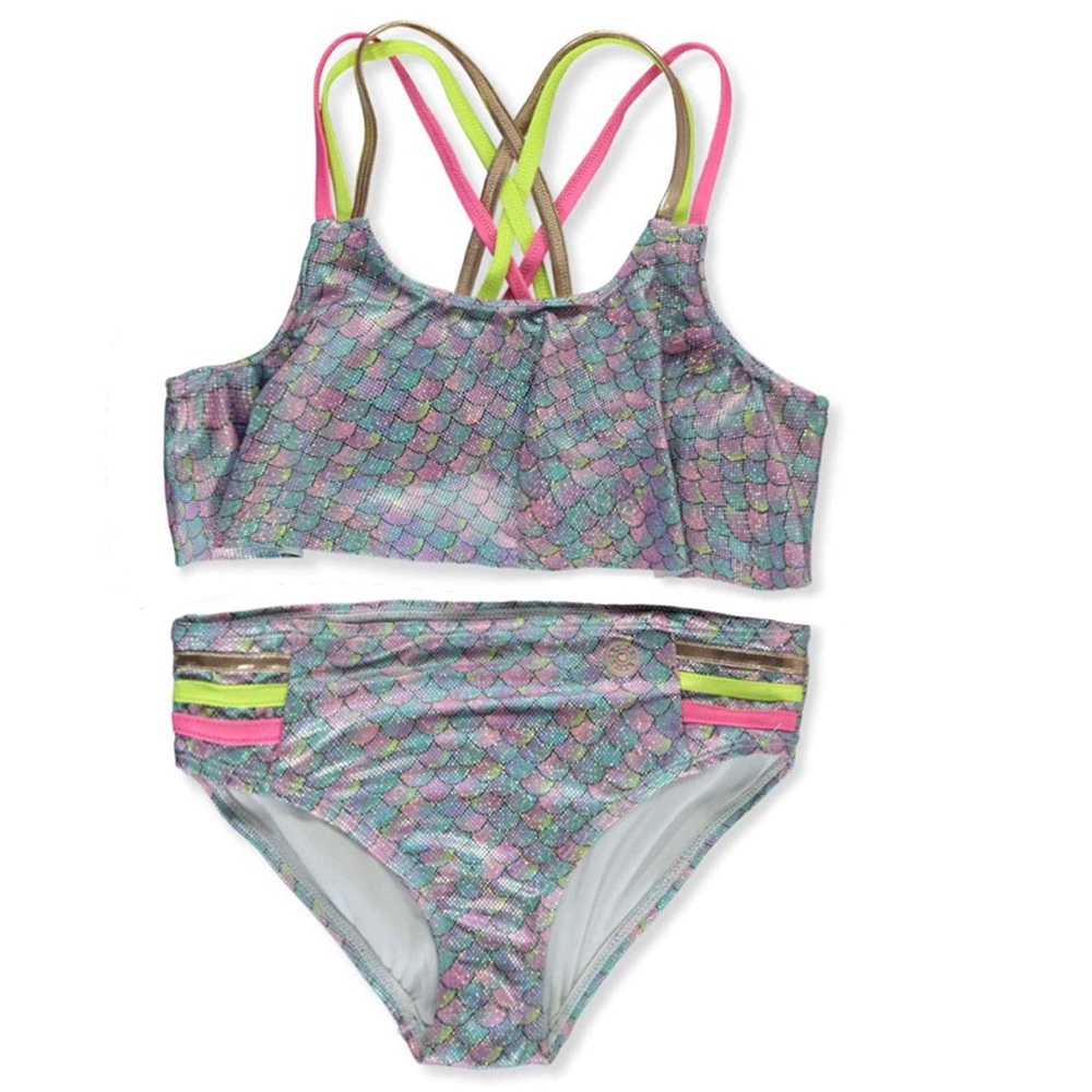 BCBG Girls' 2-Piece Scallop Bikini